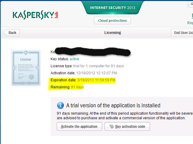 License Key Of Kaspersky Internet Security 2013 For 1 Year
